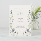 Wildflower Wedding Invitation Watercolor Floral シーズンカード (スタンド正面)