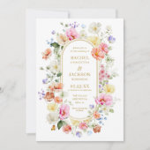 Wildflower Wedding Invite, Colorful Floral Wedding 招待状 (正面)