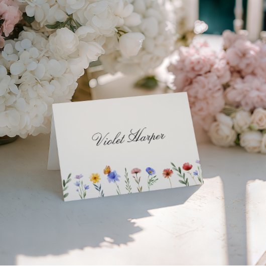 Wildflower Wedding Monogram Table Place Card テーブルナンバー