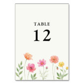 Wildflower Wedding Pretty Flower Table Number テーブルナンバー (正面)