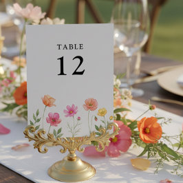 Wildflower Wedding Pretty Flower Table Number テーブルナンバー