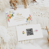 Wildflower Wedding QR Code RSVP Card エンクロージャーカード