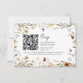 Wildflower Wedding QR RSVP Enclosure Card 招待状 (正面)