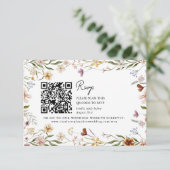 Wildflower Wedding QR RSVP Enclosure Card 招待状 (スタンド正面)