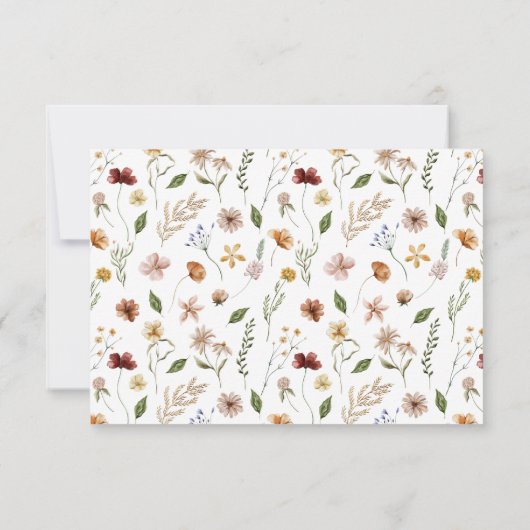 Wildflower Wedding QR RSVP Enclosure Card 招待状 (裏面)