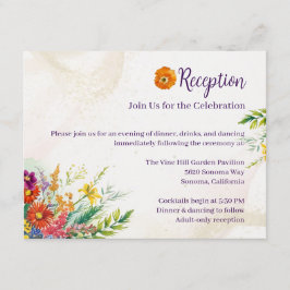 Wildflower Wedding Reception エンクロージャーカード