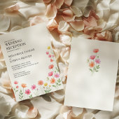 Wildflower Wedding Reception Pink Orange Floral 招待状