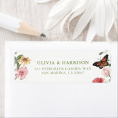 Wildflower Wedding Return Address Labels ラベル (インサイチュ)