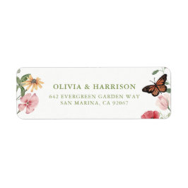 Wildflower Wedding Return Address Labels ラベル