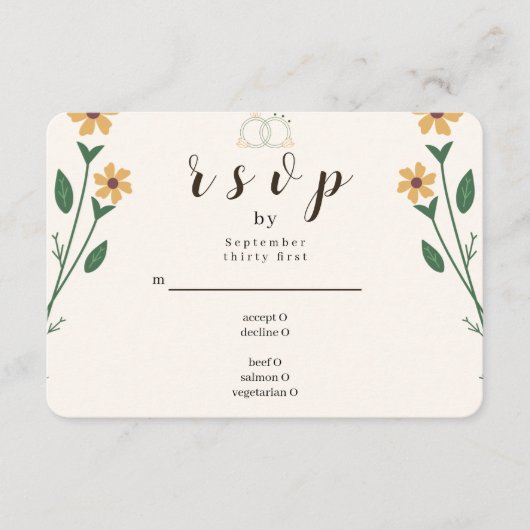 Wildflower Wedding RSVP Card (正面)