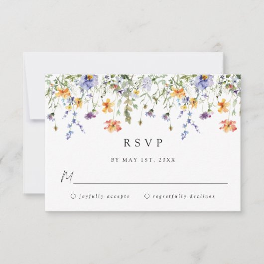 Wildflower Wedding RSVP Card (正面)