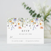 Wildflower Wedding RSVP Card (スタンド正面)