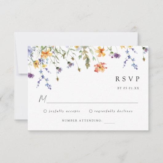 Wildflower Wedding RSVP Card (正面)