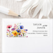 Wildflower  Wedding RSVP Return Address  ラベル (インサイチュ)