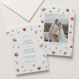 Wildflower+Wedding+Save+the+Date+フォト 招待状