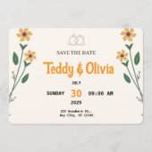 Wildflower Wedding Save the Date Card  セーブザデート (正面)
