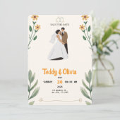 Wildflower Wedding Save the Date Card  セーブザデート (スタンド正面)