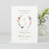 Wildflower Wedding Save the Date Card 招待状 (スタンド正面)