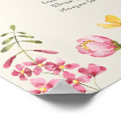 Wildflower Wedding Seating Chart Poster ポスター (角)