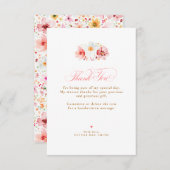 Wildflower Wedding Small Thank You  サンキューカード (正面/裏面)