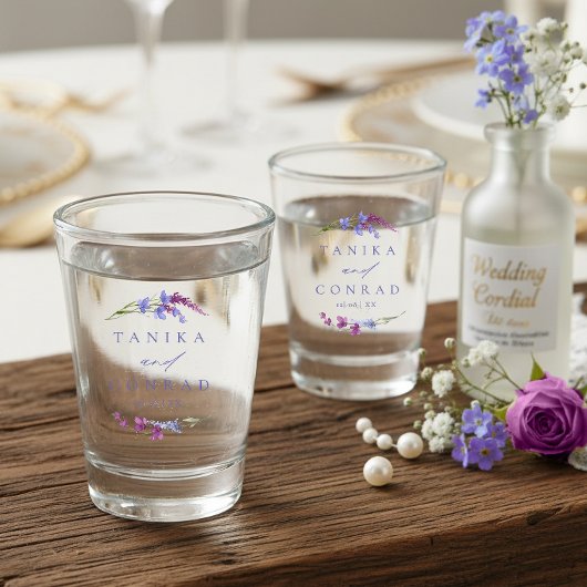 Wildflower Wedding Watercolor Names Peri ID954 ショットグラス