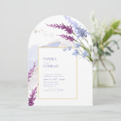 Wildflower Wedding Watercolor Peri Arch ID954 招待状 (スタンド正面)