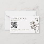 Wildflower Wedding Website QR Code RSVP Cards ノートカード (正面)