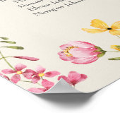 Wildflower Wedding Welcome Seating Chart Poster ポスター (角)