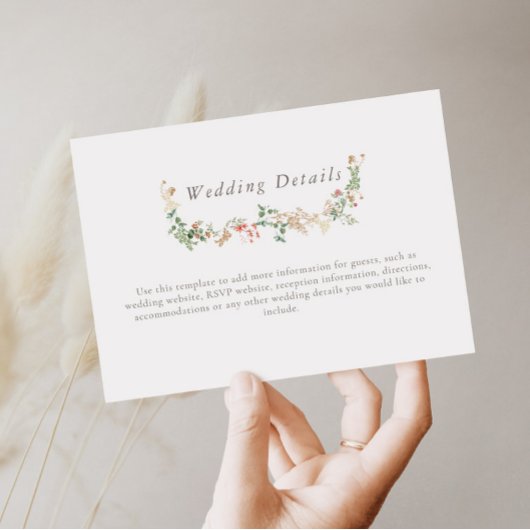Wildflower Wedding Wishing Detail Enclosure Card エンクロージャーカード