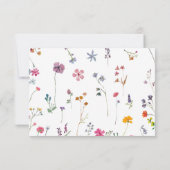 Wildflower Whimsy 水彩画 エレガントな結婚式の食事 出欠カード (裏面)