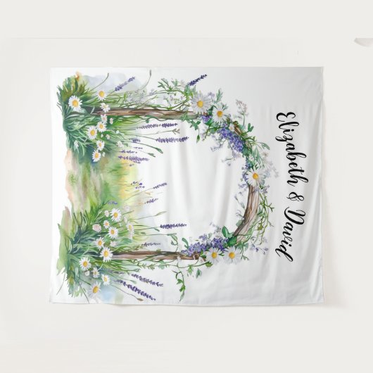 Wildflower Whimsy Backdrop タペストリー (正面(横))