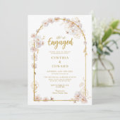 Wildflower White+Gold 婚約パーティー 招待状 (スタンド正面)