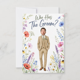 Wildflower Who Has The Groom ブライダルシャワー ウェディング サンキューカード