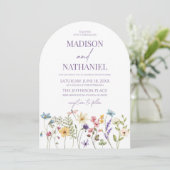 Wildflower Wild Flower Floral Garden Wedding 招待状 (スタンド正面)
