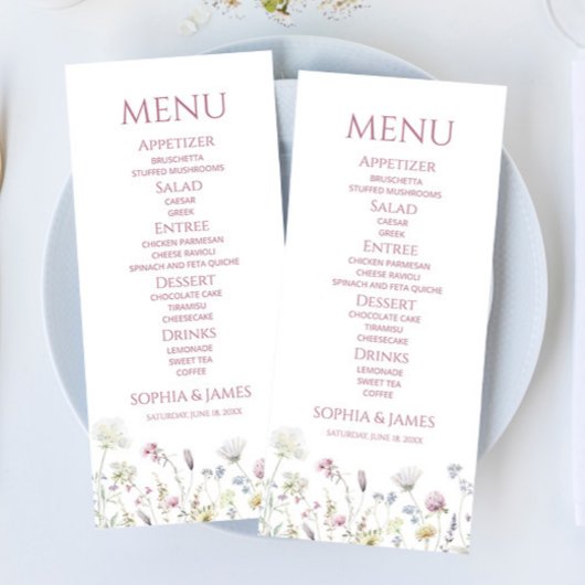 Wildflower Wild Flower Floral Garden Wedding Food メニュー