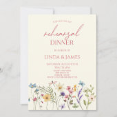 Wildflower Wild Flower Floral Rehearsal Dinner 招待状 (正面)