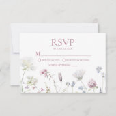 Wildflower Wild Flower Floral Wedding RSVP Card (正面)
