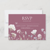 Wildflower Wild Flower Floral Wedding RSVP Card (正面)