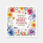 Wildflower Wild One 1st birthday スタンダードカクテルナプキン (正面)