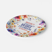 Wildflower Wild One 1st birthday  ペーパープレート (アングル)