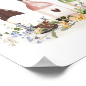 Wildflower Wine Bottles Cheers To Love Sign ポスター (角)