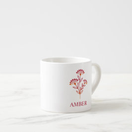 Wildflower with Name in Red エスプレッソカップ