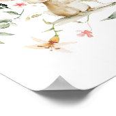 Wildflower Woodland Animals Baby Shower Welcome  ポスター (角)