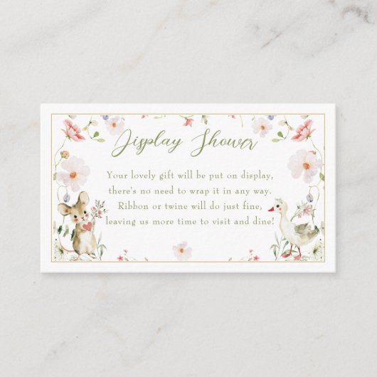 Wildflower Woodland Baby Animals Display Shower エンクロージャーカード (正面)