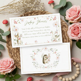 Wildflower Woodland Baby Animals Display Shower エンクロージャーカード