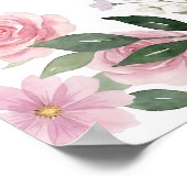 Wildflower Wreath Baby Shower Welcome Sign ポスター (角)