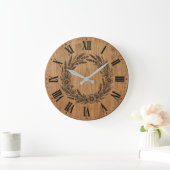 Wildflower Wreath wall clock |  Farmhouse Decor  ラージ壁時計 (ホーム)