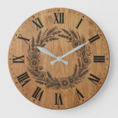 Wildflower Wreath wall clock |  Farmhouse Decor  ラージ壁時計 (正面)
