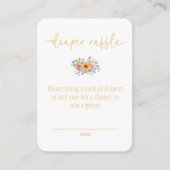 Wildflower Yellow Baby Shower Diaper Raffle Card エンクロージャーカード (正面)