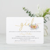 Wildflower Yellow Baby Shower Invitation 招待状 (スタンド正面)